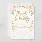 Champagne Glass Brunch Nuptiale Douche Invitation (Devant)