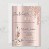 Champagne Glass Rozen Bachelorette Kaart (Voorkant)