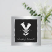 Champagne Glasses 25th Wedding Jubileum Kaart (Staand voorkant)