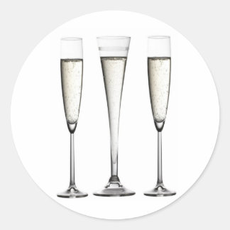 Champagne Glasses Ronde Sticker