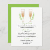 Champagne Glasses, Waterverf menu Groen/wit (Voorkant / Achterkant)
