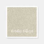 Champagne Glitter de heer&Mrs NAME Elegant Chic Servet (Voorkant)