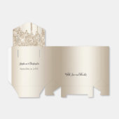 Champagne Glitter Drift Glitter Wedding Bedankdoosjes (Uitgevouwen)