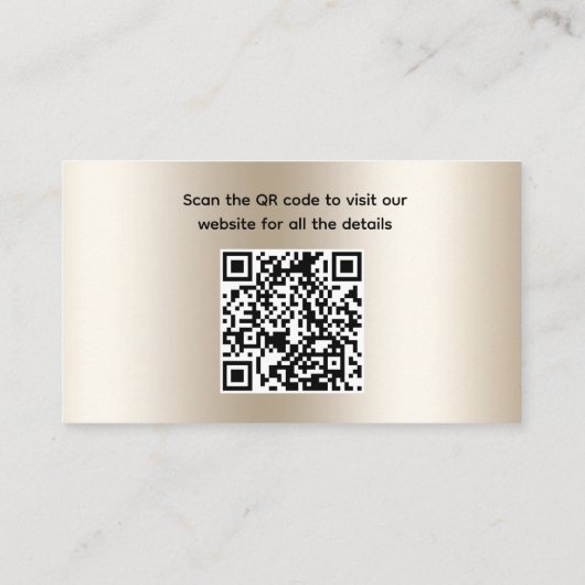 Champagne Glitter Drip Bling Glam QR Code Weddensc Informatiekaartje (Achterkant)