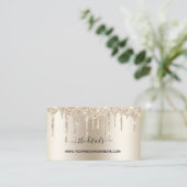 Champagne Glitter Drip Bling Glam QR Code Weddensc Informatiekaartje (Staand voorkant)