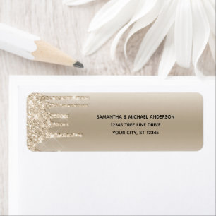 Champagne Glitter Drip Glam Trend Retouradres Etiket