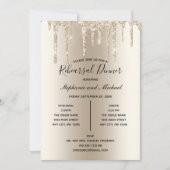 Champagne Glitter Drip Rehearsal Dinner Invitation Kaart (Voorkant)