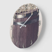 Champagne Glitter Drip Rustic Glam Farmhouse Grote Klok (Hoek)