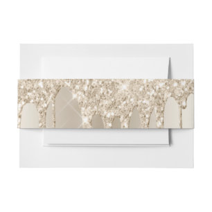 Champagne Glitter Drips Weddenschap Uitnodigingen Wikkel