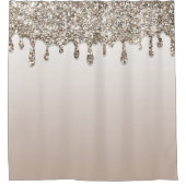 Champagne Glitter Grip Glam Pink Girly Douchegordijn (Voorkant)