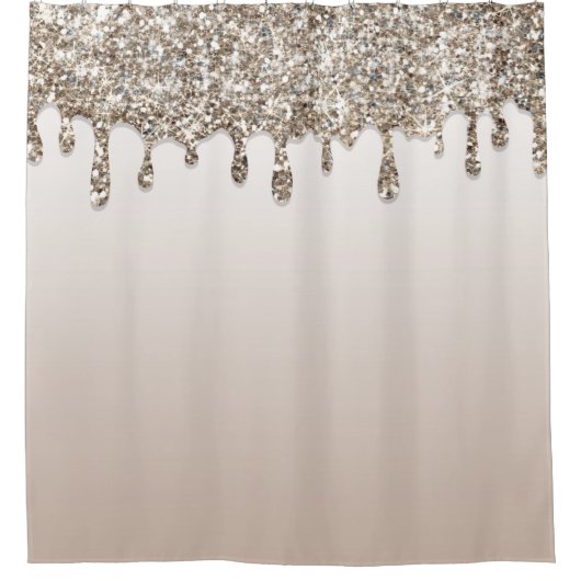 Champagne Glitter Grip Glam Pink Girly Douchegordijn (Voorkant)