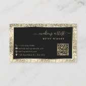 Champagne Glitter Lijst Script Monogram Luxury Visitekaartje (Achterkant)