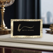 Champagne Glitter Lijst Script Monogram Luxury Visitekaartje