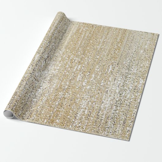 Champagne Glitter Modern Cadeaupapier (Uitgerold)