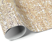 Champagne Glitter Moderne Wrapping Paper Cadeaupapier (Rol Hoek)