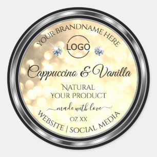 Champagne Glitter Product Labels Diamanten en Logo