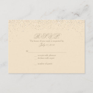 Champagne Glitter Wedding Response Cards RSVP Kaartje