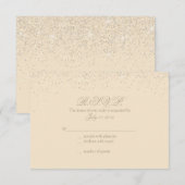 Champagne Glitter Wedding Response Cards RSVP Kaartje (Voorkant / Achterkant)