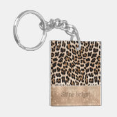 Champagne Glitz Cream Leopard Sleutelhanger (Voorkant Links)