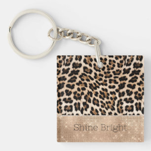 Champagne Glitz Cream Leopard Sleutelhanger