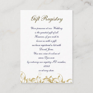 champagne gold Baroque Wedding Informatiekaartje