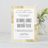 Champagne + Gold Classic Wedding Invitation Kaart (Staand voorkant)