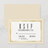 Champagne + Gold Classic Wedding Invite RSVP Card (Devant / Derrière)