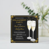 Champagne Gold Engagement Party Photo Invitation (Debout devant)