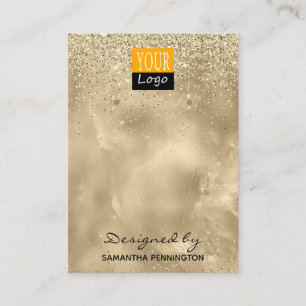 Champagne Gold Faux Foil Glitter Visitekaartje
