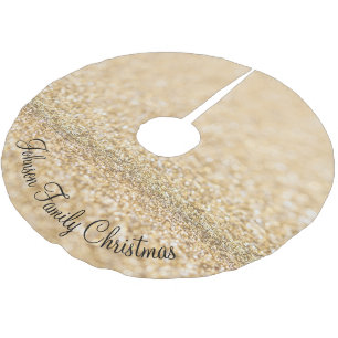 Champagne gold faux glitter sparkles Personalize Kerstboom Rok