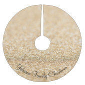 Champagne gold faux glitter sparkles Personalize Kerstboom Rok (Voorkant)