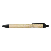 Champagne gold faux glitter sparkles Personalize Zwarte Inkt Pen (Bovenkant)