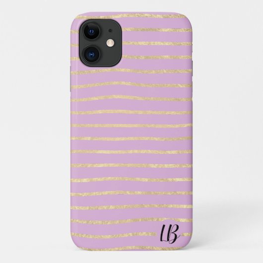 Champagne Gold Foil Stripes Phone Case (Achterkant)