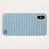 Champagne Gold Foil Stripes Phone Case (Achterkant (horizontaal))