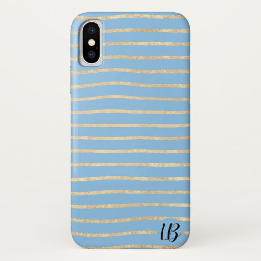 Champagne Gold Foil Stripes Phone Case (Achterkant)