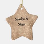 Champagne Gold Glam Sparkle Glitz Keramisch Ornament (Links)
