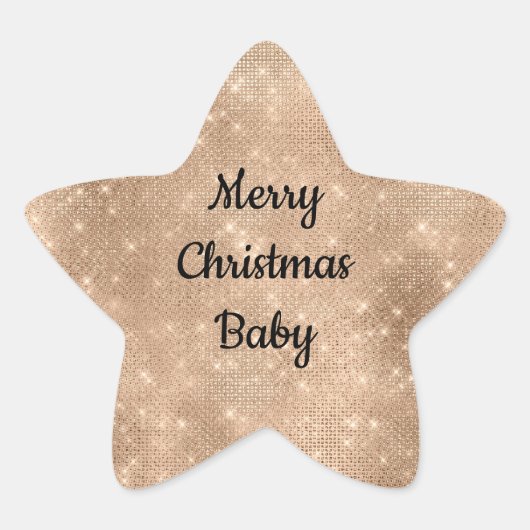 Champagne Gold Glam Sparkle Glitz Ster Sticker (Voorkant)