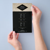 Champagne Gold Glitter en Glamor Salon Flyer (Hand)