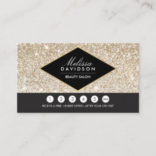 Champagne Gold Glitter en Glamour Loyalty Kaart II