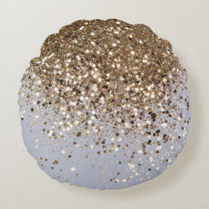 Champagne Gold Glitter Glam #1 Rond Kussen