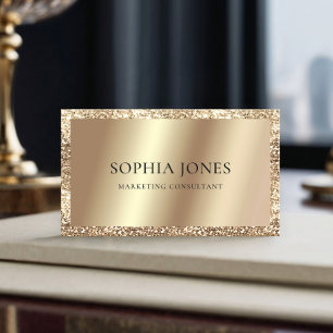 Champagne Gold Glitter Lijst Luxe Visitekaartje