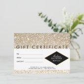 Champagne Gold Glitter Salon Gift Certificate (Staand voorkant)
