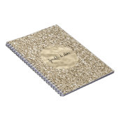 Champagne Gold Glitzy Glitter Notitieboek (Rechterzijde)