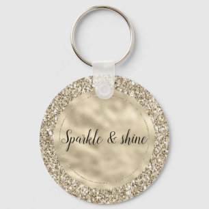 Champagne Gold Glitzy Glitter Sleutelhanger