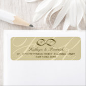 Champagne Gold Infinity Étiquettes de mariage (En situation)