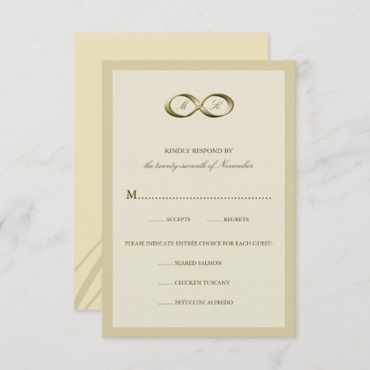 Champagne Gold Infinity Habillement main RSVP mari (Devant / Derrière)