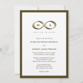 Champagne Gold Infinity Hand Clasp Classic Wedding Kaart (Voorkant)