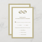 Champagne Gold Infinity Hand Clasp Wedding RSVP Ca (Voorkant / Achterkant)