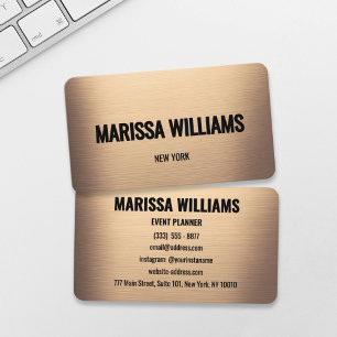 Champagne Gold Minimaliste Carte de visite moderne