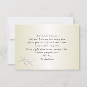 Champagne Gold Starfish Wishing Well Cards Kaart